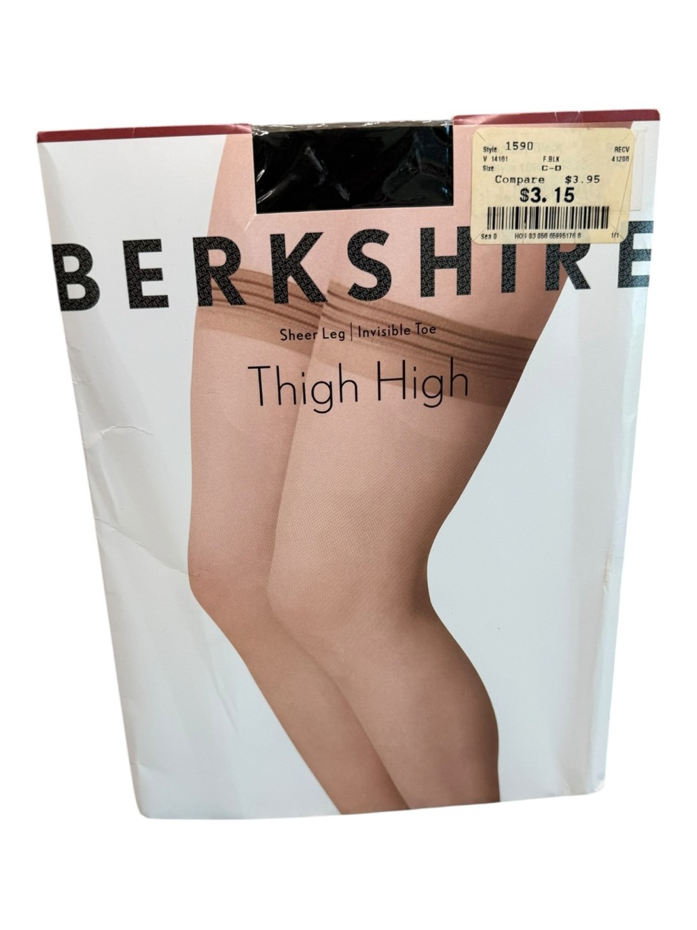 2002 Berkshire Cool Comfort Stay Up Sheer Leg Thigh High Style 1590 Black